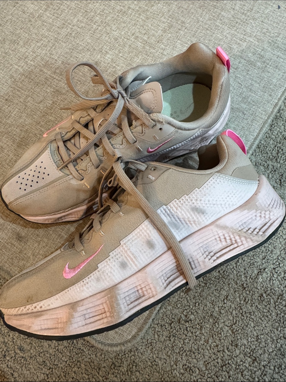 Nike Women’s Taupe and Pink Athletic Sneakers